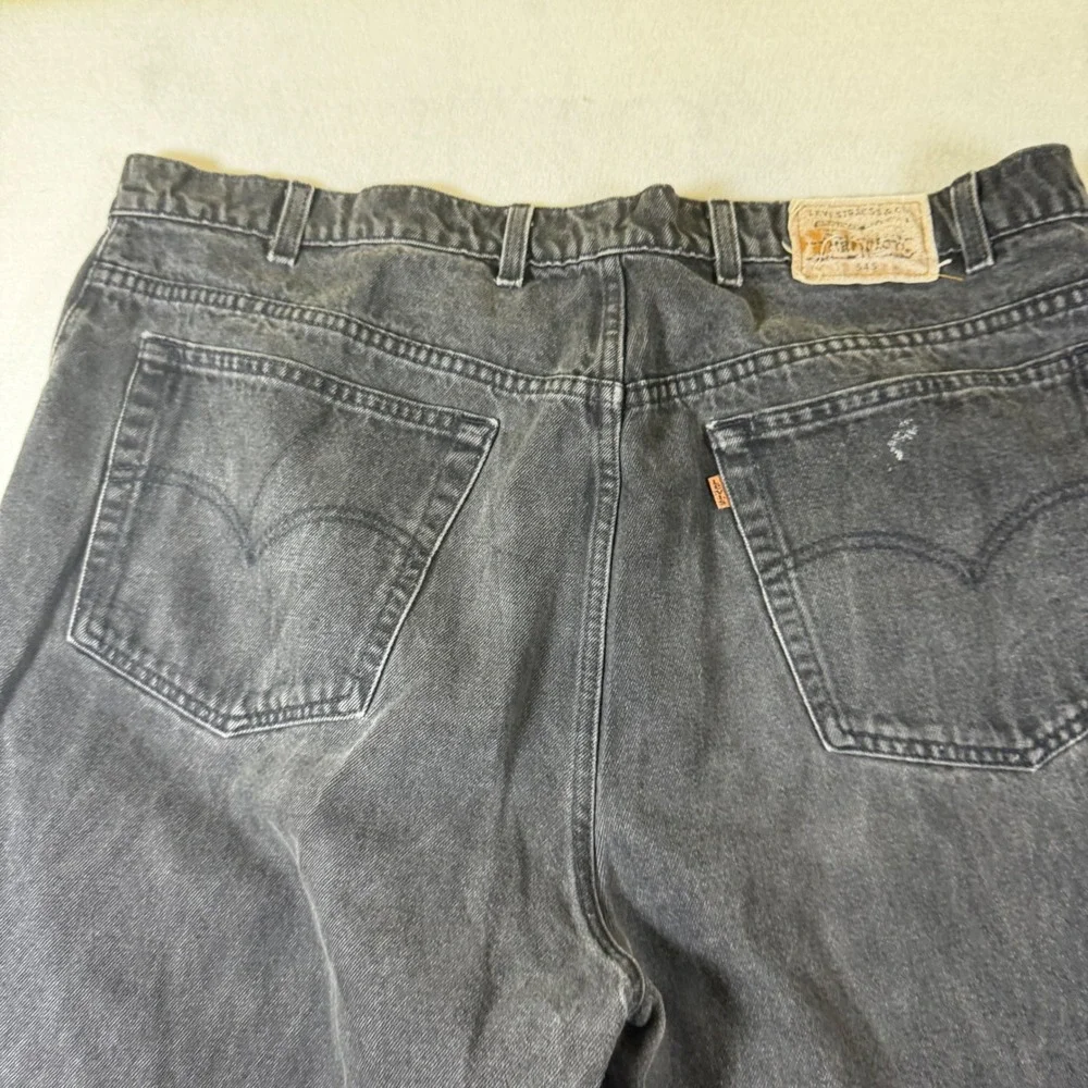 Levi Strauss Signature 545‎ Loose Fit Black Jeans Mens 44x32 Faded Denim Pants